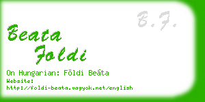 beata foldi business card
